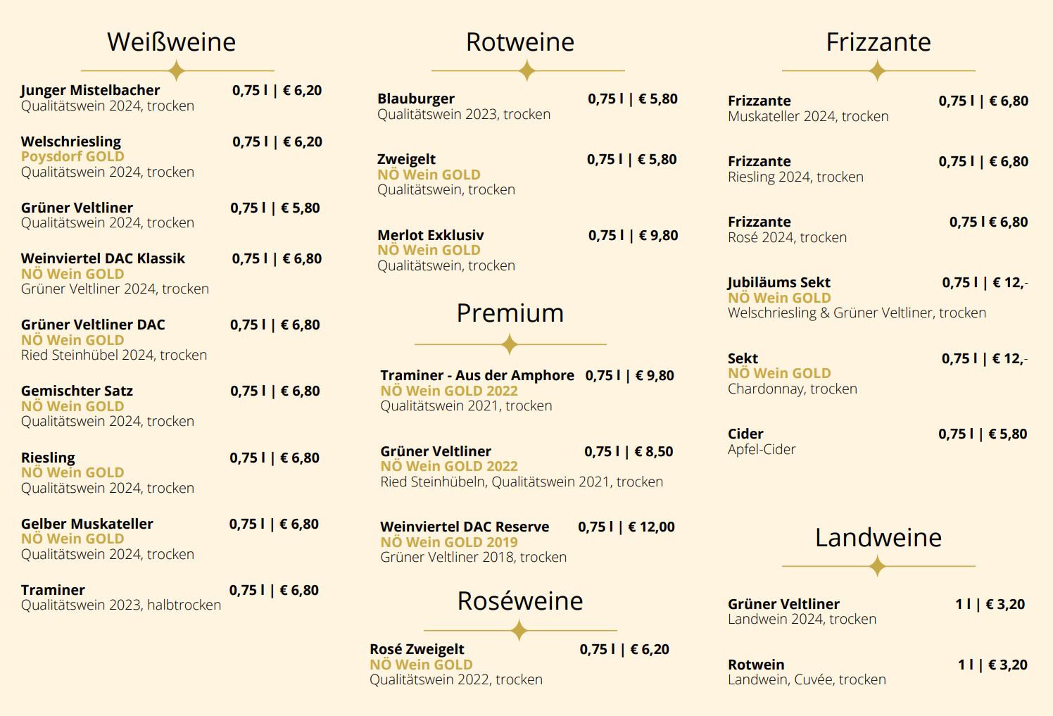 Weinliste